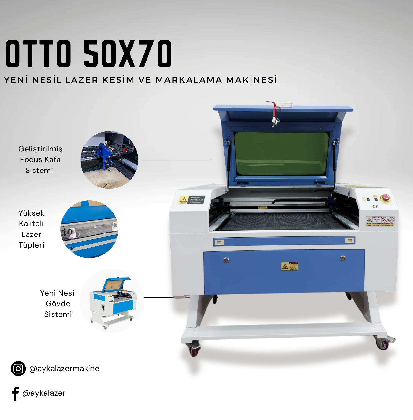  Lazer Kesim Makinası 50x70 cm ( Ev tipi Lazer )