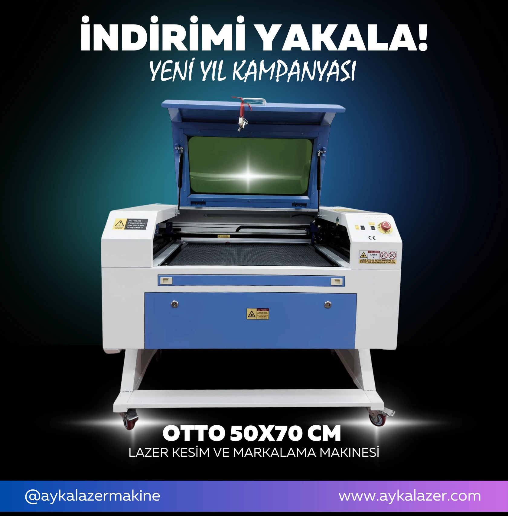  Lazer Kesim Makinası 50x70 cm ( Ev tipi Lazer )