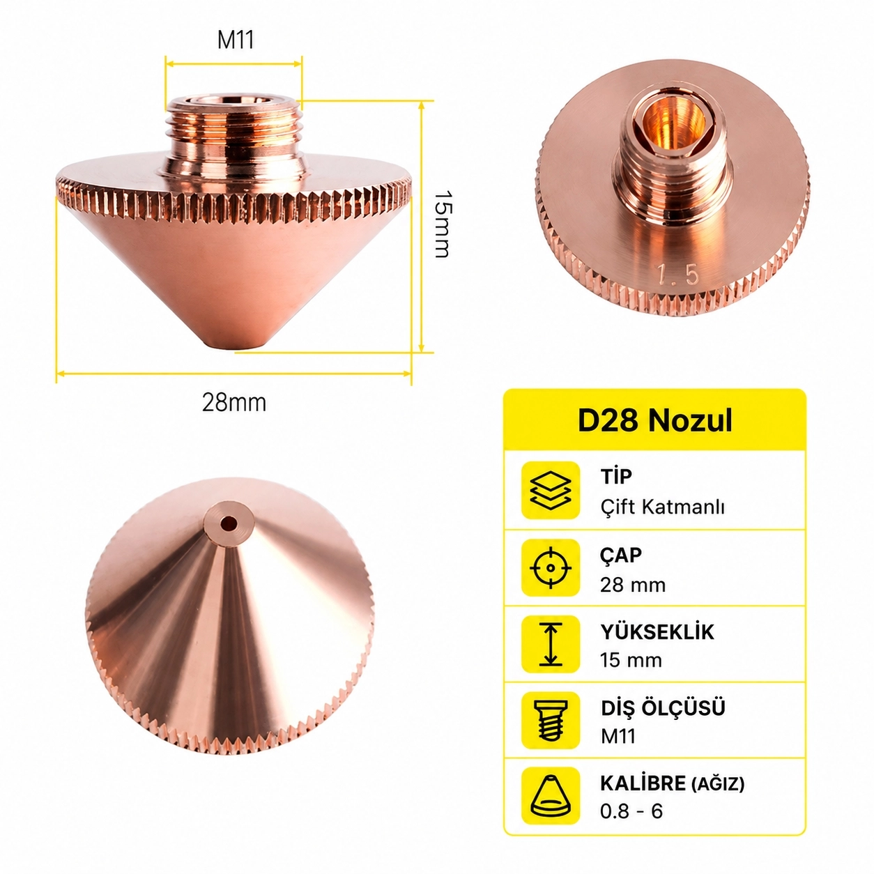 D28 1.5 mm Double Lazer Nozulu