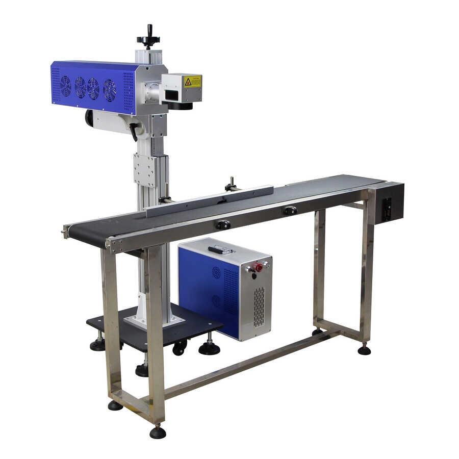 Masasütü Fiber Lazer Markalama 30W Metal Markalama Konveyörlü